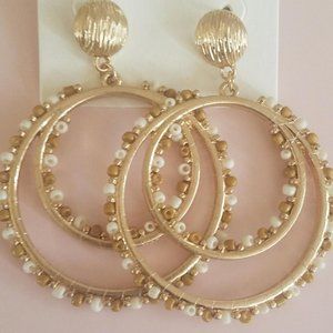 Round Beaded Hoop Earring
